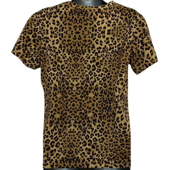 Fiorucci Graphic Tee Leopard Print Cherubs Angels T-Shirt Top Womens Size Medium - Picture 2 of 9